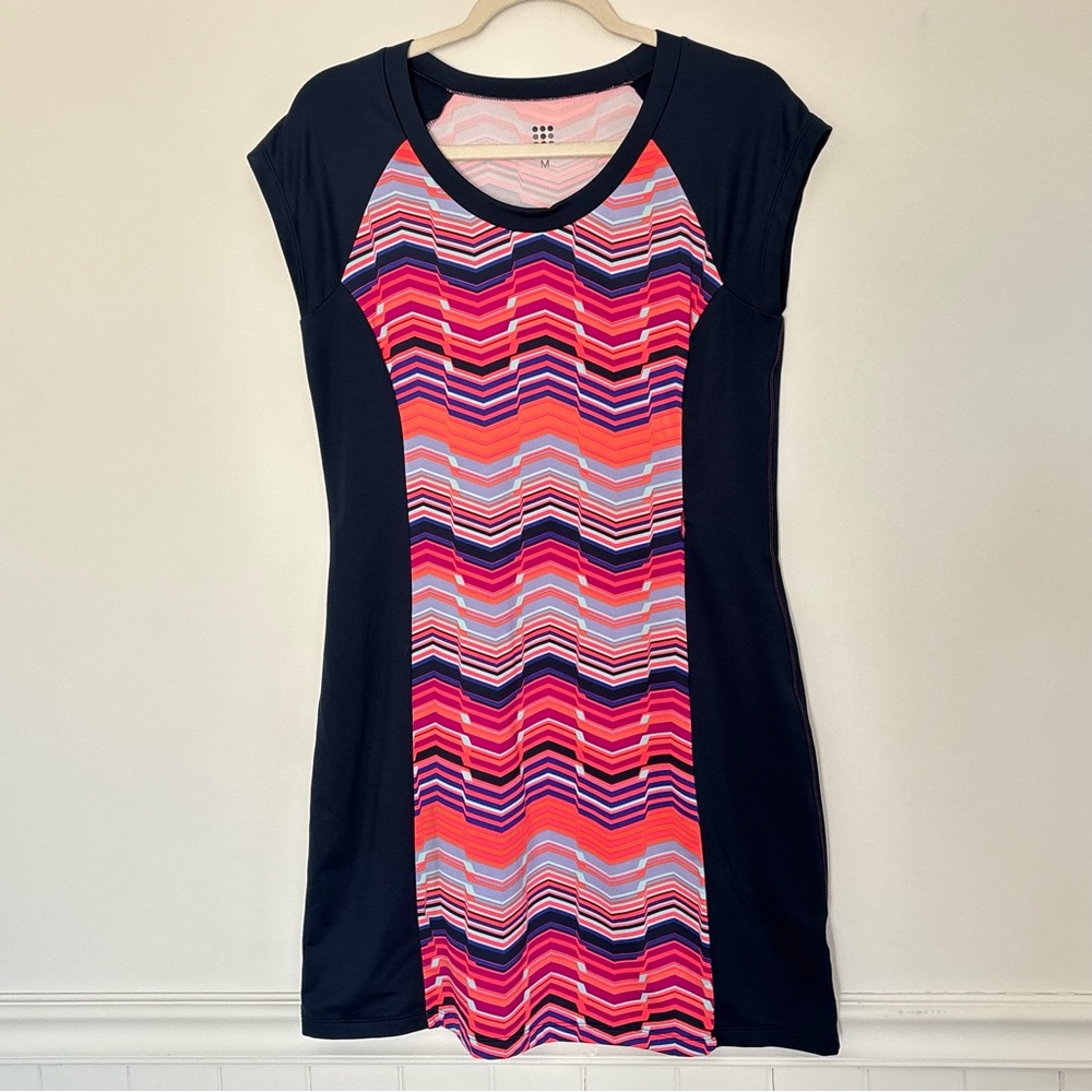 Title Nine Gidget 2.0 Navy Blue Pink Athletic Active Dress Size Medium C54